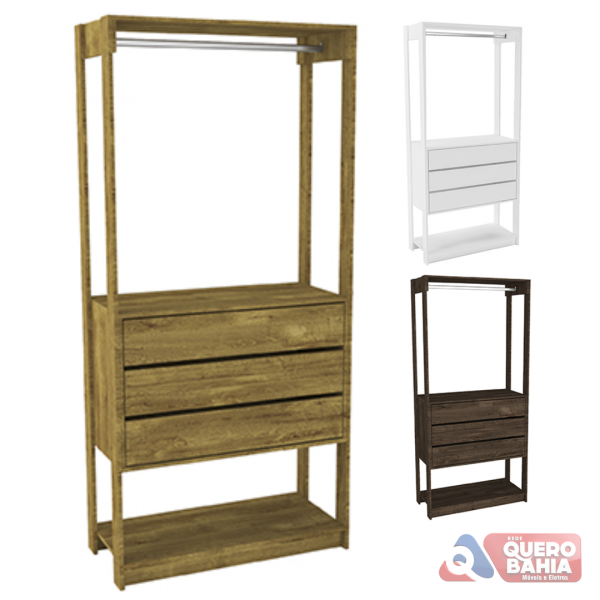 CLOSET TCIL 3 GAVETAS TWISTER - IPE RUSTIC/IPE RUSTIC