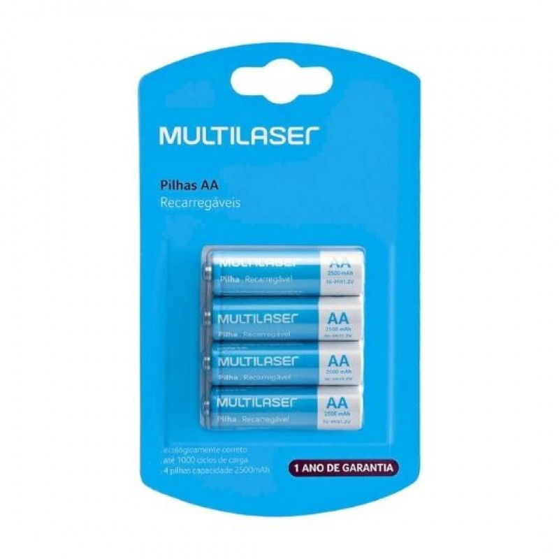 PILHA MULTILASER CB052  AA - C/ 4 RECARREGAVEL