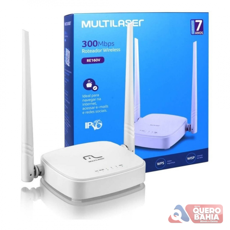 ROTEADOR MULTILASER 300MBPS DUAS ANTENAS RE160V