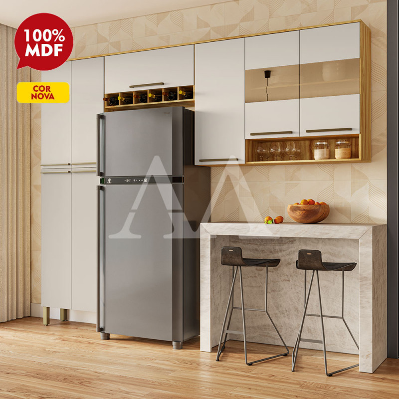 COZINHA RONIPA NAPOLI PRIME AMENDOA/OFF WHITE