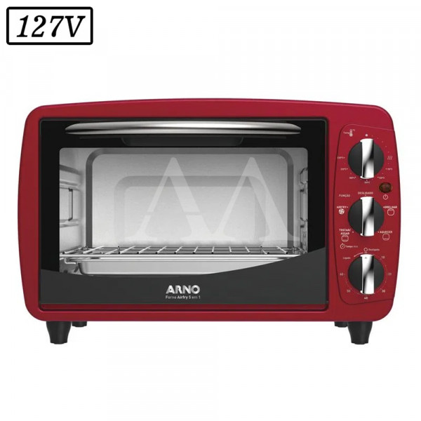 FORNO ELETRICO ARNO AIRFRY FOR3 20L 1400W 127V VERMELHO