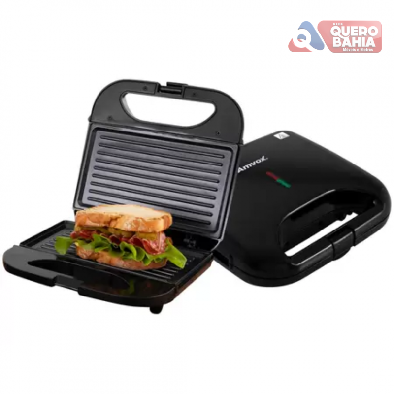 SANDUICHEIRA AMVOX GRILL SKD AMS 370 BLACK 110V